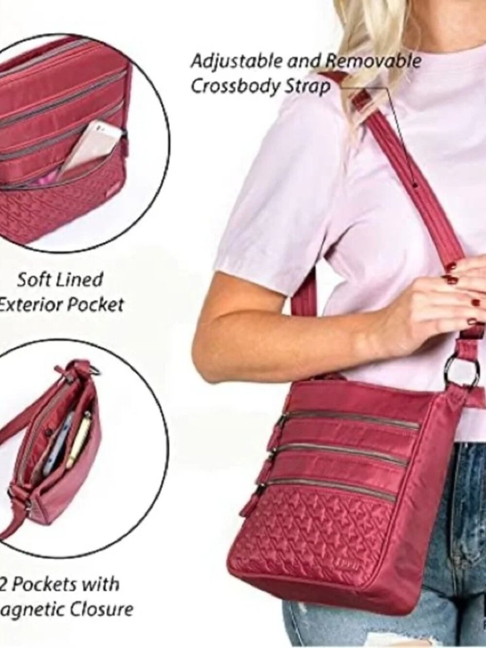 LUG - Breezer Crossbody Bag in Floret Purple ** Retired Bag and Color ** - Picture 8 of 9